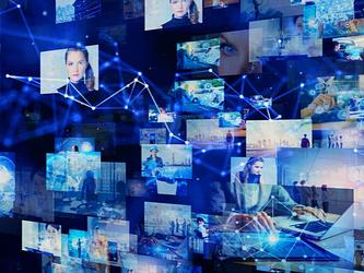 Conceptual image representing the concept of an AI-powered platform for research
